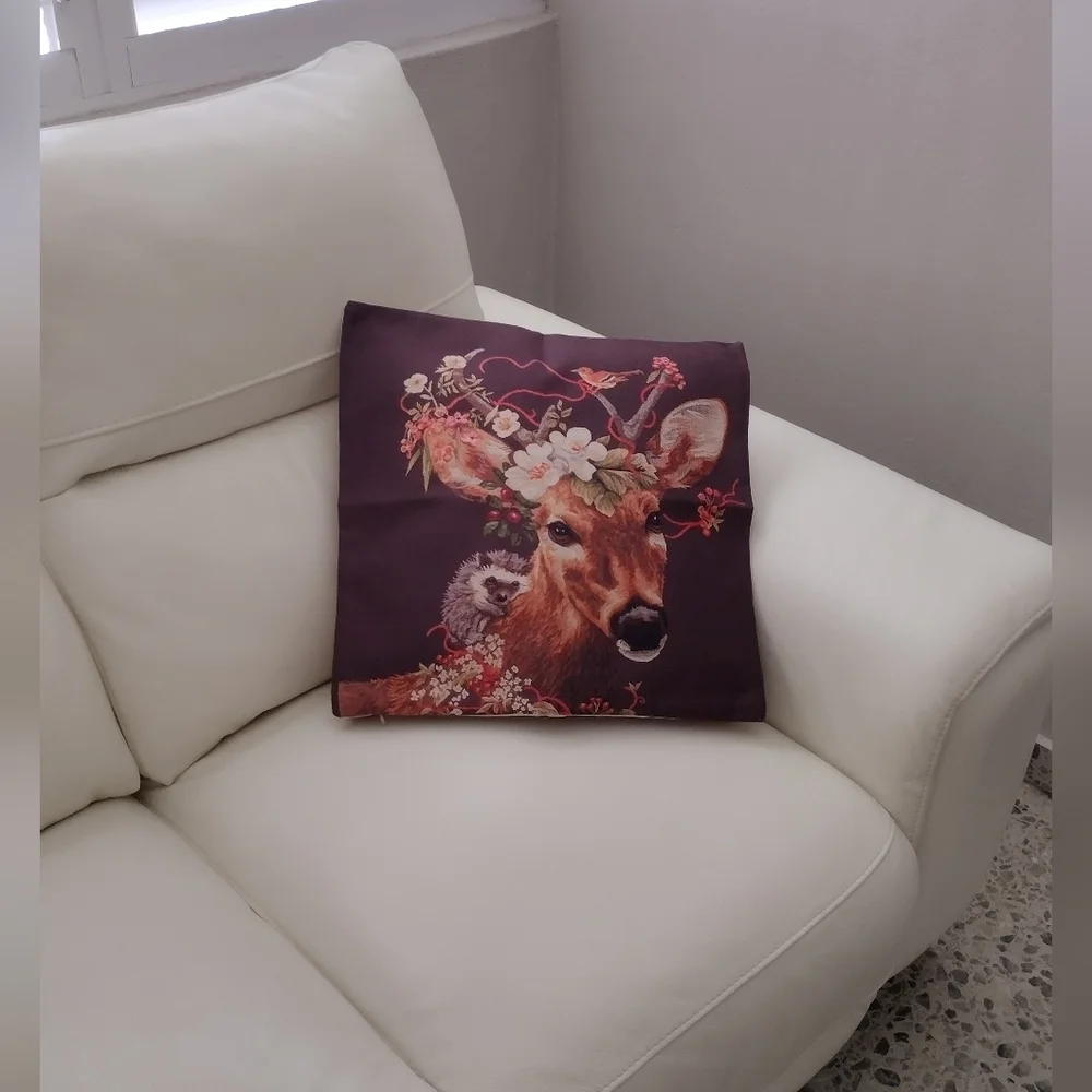 New Fall Elk Farm House Cushion Cover